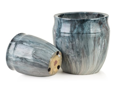 NEVA MARBLE Komplet 2 osłonek ceramicznych 30,5x30,5x30,5/20,5x20,5x23 cm