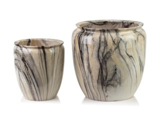 NEVA MARBLE Komplet 2 osłonek ceramicznych 30,5x30,5x30,5/20,5x20,5x23 cm