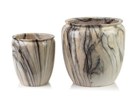 NEVA MARBLE Komplet 2 osłonek ceramicznych 30,5x30,5x30,5/20,5x20,5x23 cm