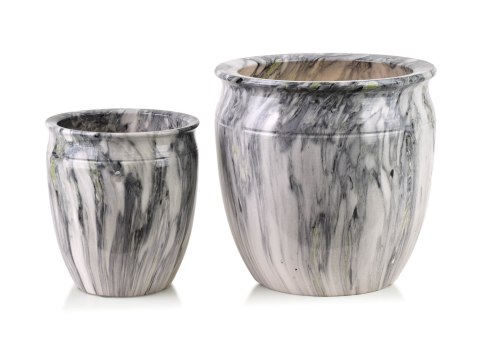 NEVA MARBLE Komplet 2 osłonek ceramicznych 30,5x30,5x30,5/20,5x20,5x23cm