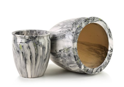 NEVA MARBLE Komplet 2 osłonek ceramicznych 30,5x30,5x30,5/20,5x20,5x23cm