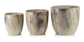 NEVA MARBLE Komplet 3 osłonek ceramicznych 30,5x30,5xh30,5/26x26x27/20,5x20,5x23 cm