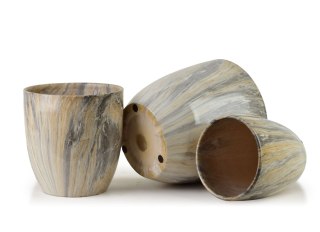 NEVA MARBLE Komplet 3 osłonek ceramicznych 30,5x30,5xh30,5/26x26x27/20,5x20,5x23 cm