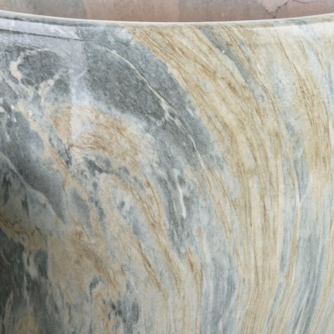 NEVA MARBLE Komplet 3 osłonek ceramicznych 37x37x45,5/30,5x30,5x42,5/24x24x40 cm