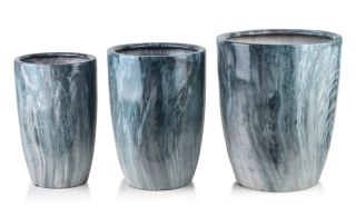 NEVA MARBLE Komplet 3 osłonek ceramicznych 37x37x45,5/30,5x30,5x42,5/24x24x40 cm