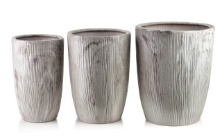 NEVA MARBLE Komplet 3 osłonek ceramicznych 37x37x47/30x30x43/24x24x40cm