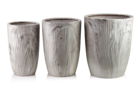 NEVA MARBLE Komplet 3 osłonek ceramicznych 37x37x47/30x30x43/24x24x40cm