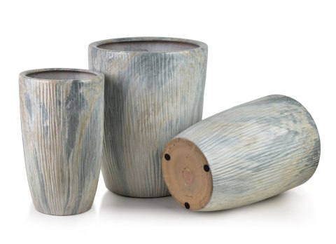 NEVA MARBLE Komplet 3 osłonek ceramicznych 37x37x47/30x30x43/24x24x40cm