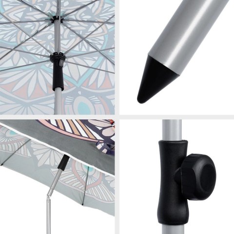 Parasol Plażowy Regulowany 180 cm VILDE Składany z Torbą UPF 50+