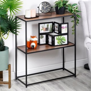 Regał Metalowy Czarny MDF 2 Półki 70 x 305 x 85 cm TRENDS4YOU