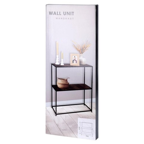 Regał Metalowy Czarny MDF 2 Półki 70 x 305 x 85 cm TRENDS4YOU