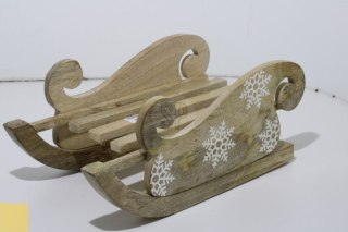 SANKI 32CM DEKORACYJNE DREWNO MANGO