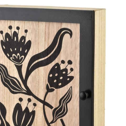 STACY Skrzynka na klucze 26x20x5,5 cm czarne kwiaty
