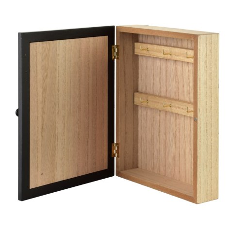 STACY Skrzynka na klucze 26x20x5,5 cm czarne kwiaty