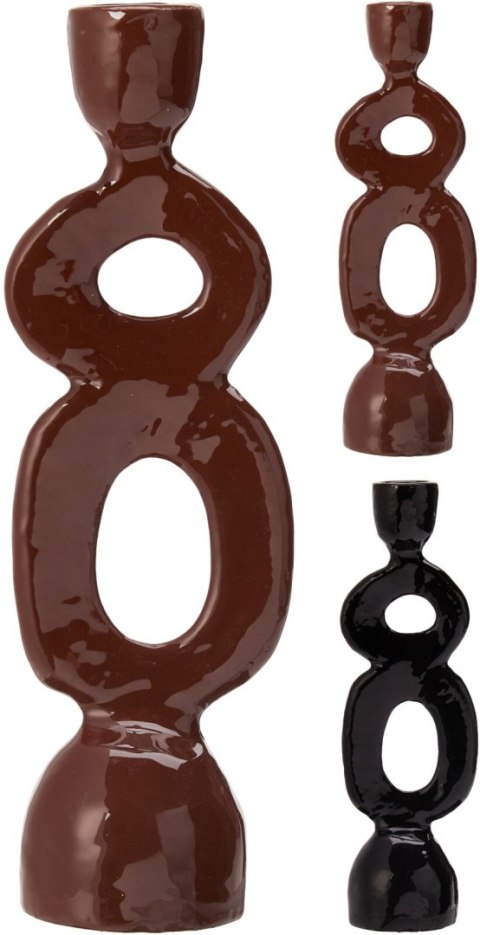 ŚWIECZNIK SZKLIWIONY 21CM 2 RODZAJE