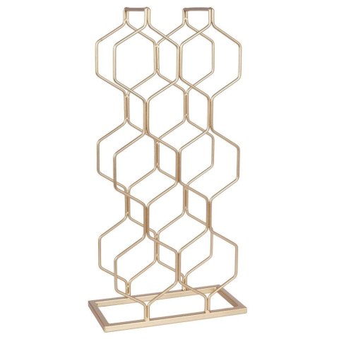 Stojak na Wino Metalowy Złoty Osiem Butelek do Leżakowania 48 cm T4Y