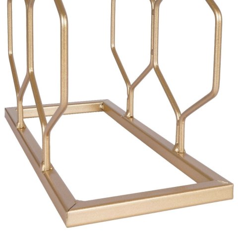 Stojak na Wino Metalowy Złoty Osiem Butelek do Leżakowania 48 cm T4Y