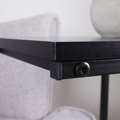 Stolik Kawowy Metalowy Loft Czarny Boczny Uniwersalny ORION 40x26x58 cm