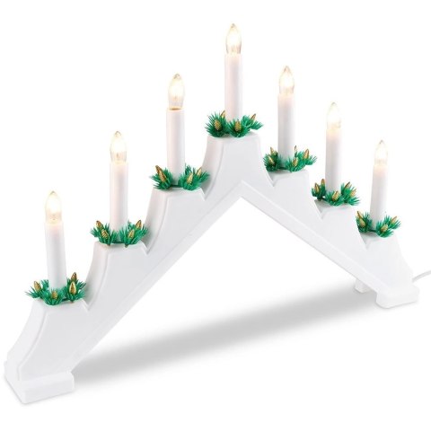 Świecznik adwentowy na 7 świeczek biały 41,5x29 cm