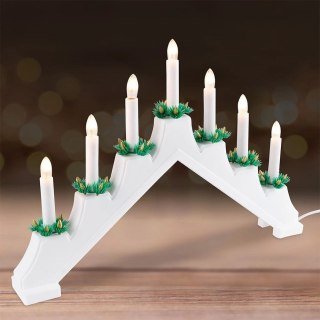 Świecznik adwentowy na 7 świeczek biały 41,5x29 cm