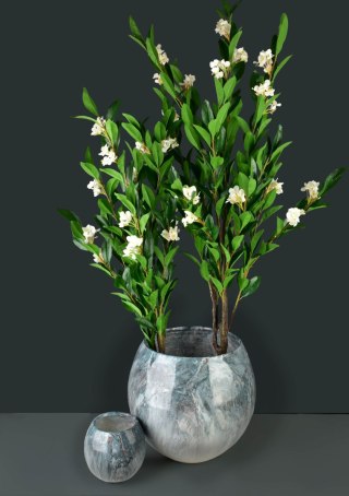 VIRIDIS Sztuczny kwiat biały 15x14x145cm