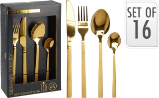 ZESTAW SZTUĆCÓW 16 SZT. ZŁOTY KOLOR