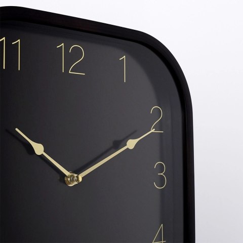 Zegar Ścienny 30 cm VILDE Kwadratowy Czarno-Złoty Tworzywo Ozdobny