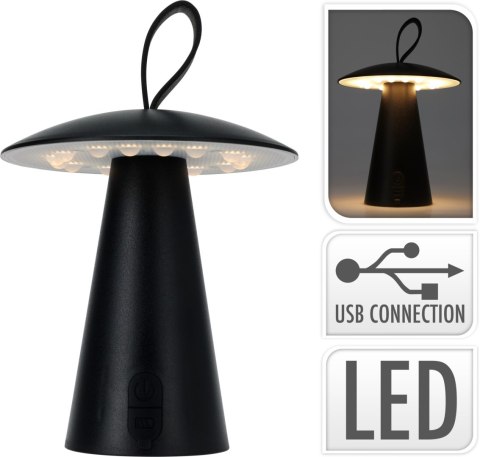 LAMPA STOŁOWA CZARNA ładowana usb