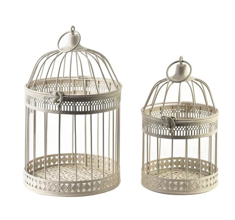 MARLISE Komplet 2 klatki dekoracyjnel:śr.19xh30CM m:śr.15xh25cm