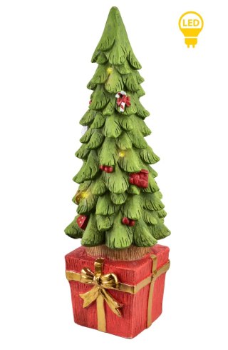 SANTA LILA Figurka choinka z LED21x21x64 cm