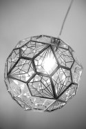 Srebrna lampa typu pajęczyna, wzór diamenty chrom 30cm