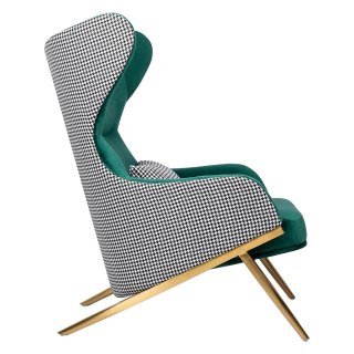 Fotel HAMPTON VELVET ciemny zielony - welur, metal