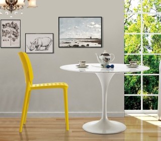 Stół TULIP MARBLE 120 CARRARA biały - marmur, metal