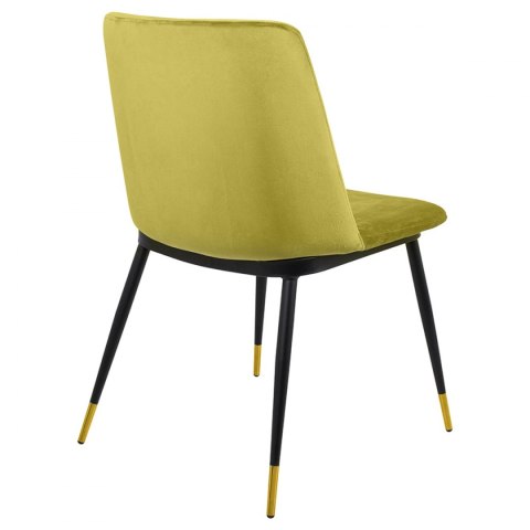 Krzesło DIEGO jasnozielone - welur, podstawa czarno złota