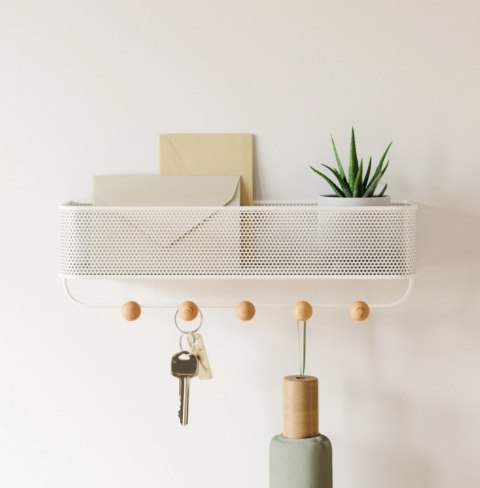 UMBRA wieszak z organizerem ESTIQUE biały