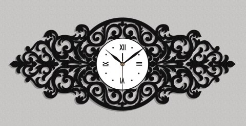 Czarny zegar retro 30x70 cm