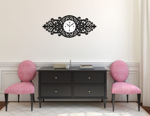 Czarny zegar retro 30x70 cm