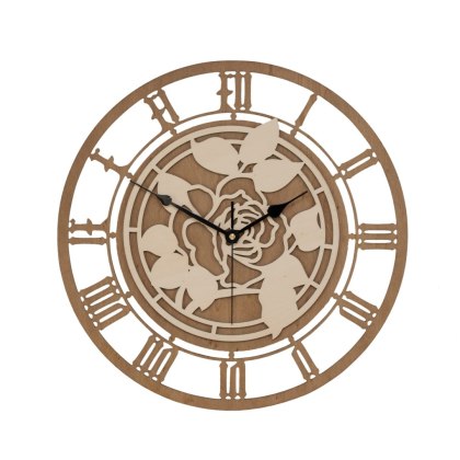 Zegar ażurowy z motywem róży