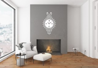 Zegar ścienny koniki biały