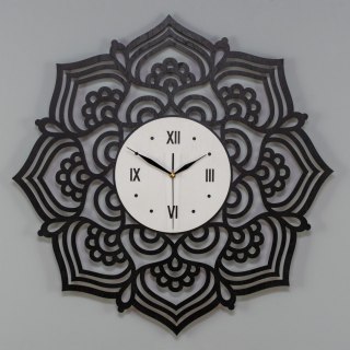 Zegar w motywie mandali czarny