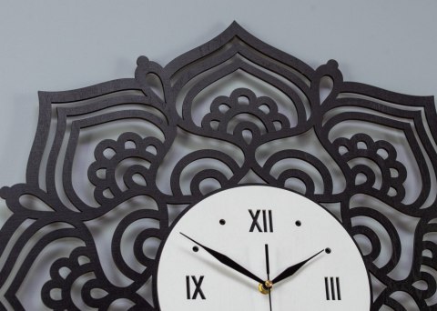 Zegar w motywie mandali czarny