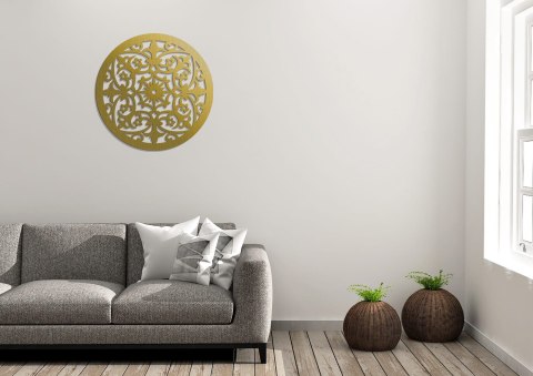 Okrągła dekoracja ścienna złota