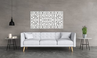 Dekoracyjny tryptyk z motywem kwiatowym