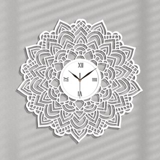 Zegar ażurowy koronka biały