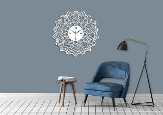 Zegar ażurowy koronka biały