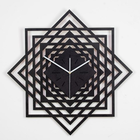 Geometryczny zegar ścienny czarny