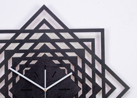 Geometryczny zegar ścienny czarny