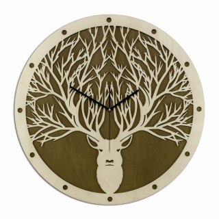 Zegar z motywem jelenia