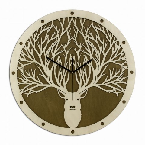 Zegar z motywem jelenia