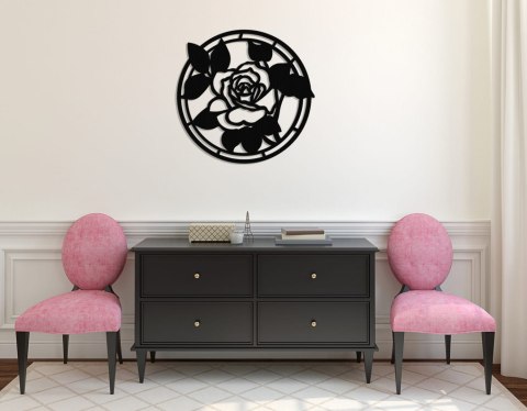 Dekoracja ażurowa ścienna z motywem róży